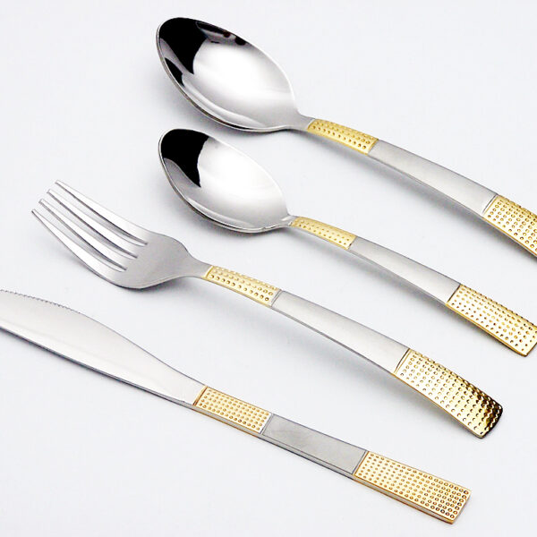 Cutlery Set Impress Dotted Gold